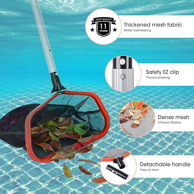 Pool Store Net Goovilla Pool Net, Pool Skimmer Net with Double-Layer Deep Bag, Heavy ...